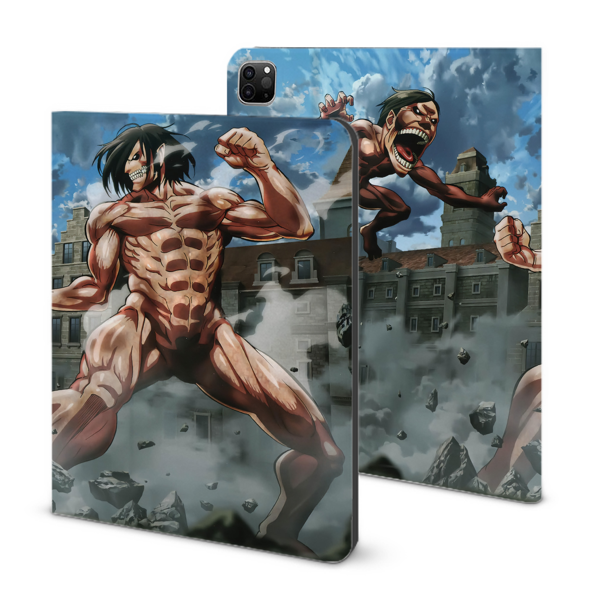 （画像用） 進撃の巨人 Attack on Titan IPad ケース ブック型 PUレザー TPU 耐衝撃 軽量 薄型 ペン収納なし 全面保護 IPad 各モデル対応